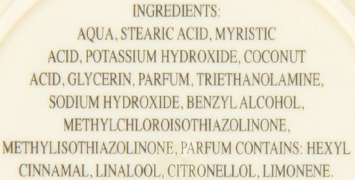Taylor of Old Bond Street grapefruit shaving cream bowl ingredients highlight cocoa butter and vitamin E
