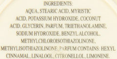 Taylor of Old Bond Street grapefruit shaving cream bowl ingredients highlight cocoa butter and vitamin E