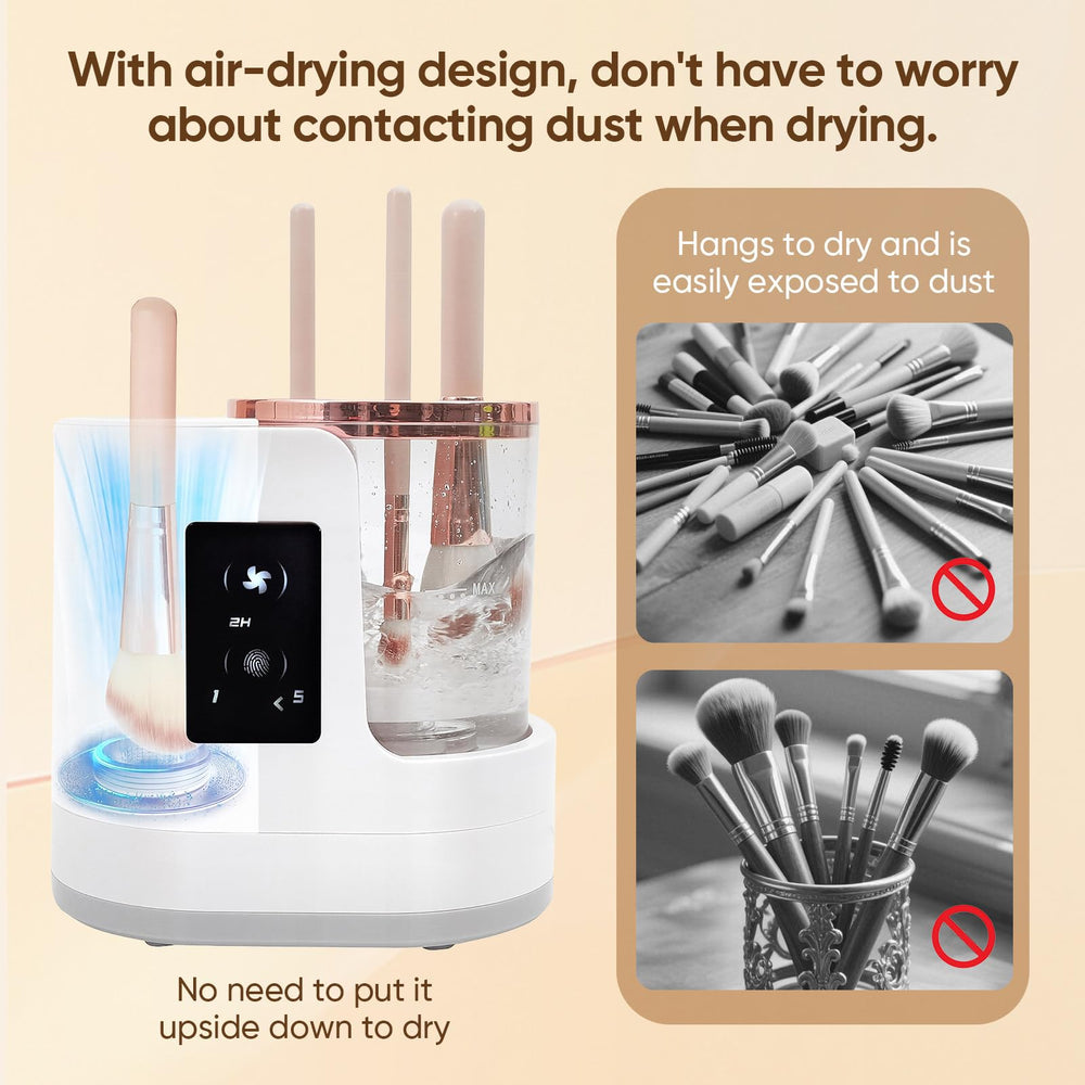tayuzo vertical-drying mode preserves brush shape during air-drying.
