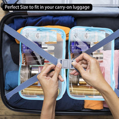 Tbestmax bolsa cosmética transparente con apertura amplia para accesos rápidos.