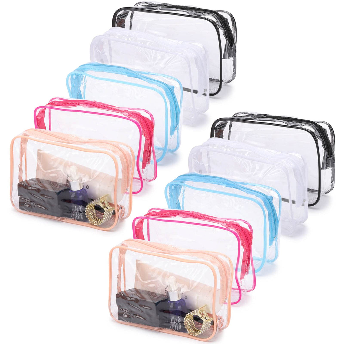 Bolsas transparentes Tbestmax para ver contenidos de viaje de un vistazo.