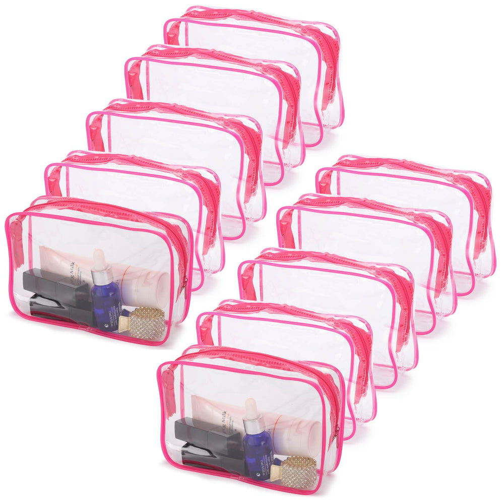 Tbestmax clear cosmetic bag front view enables quick organization during travel.