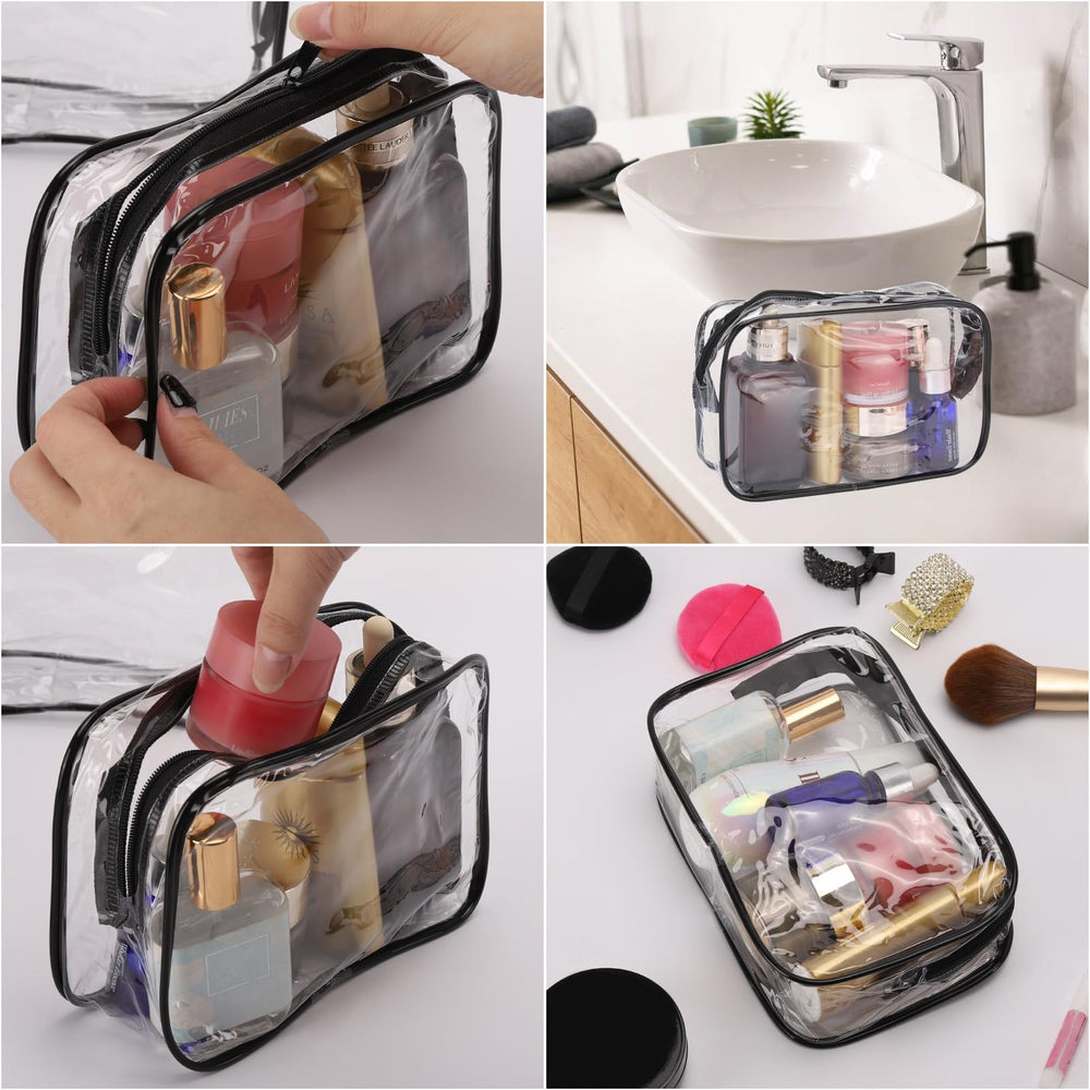 Tbestmax clear cosmetic bags are washable and easy to clean after use