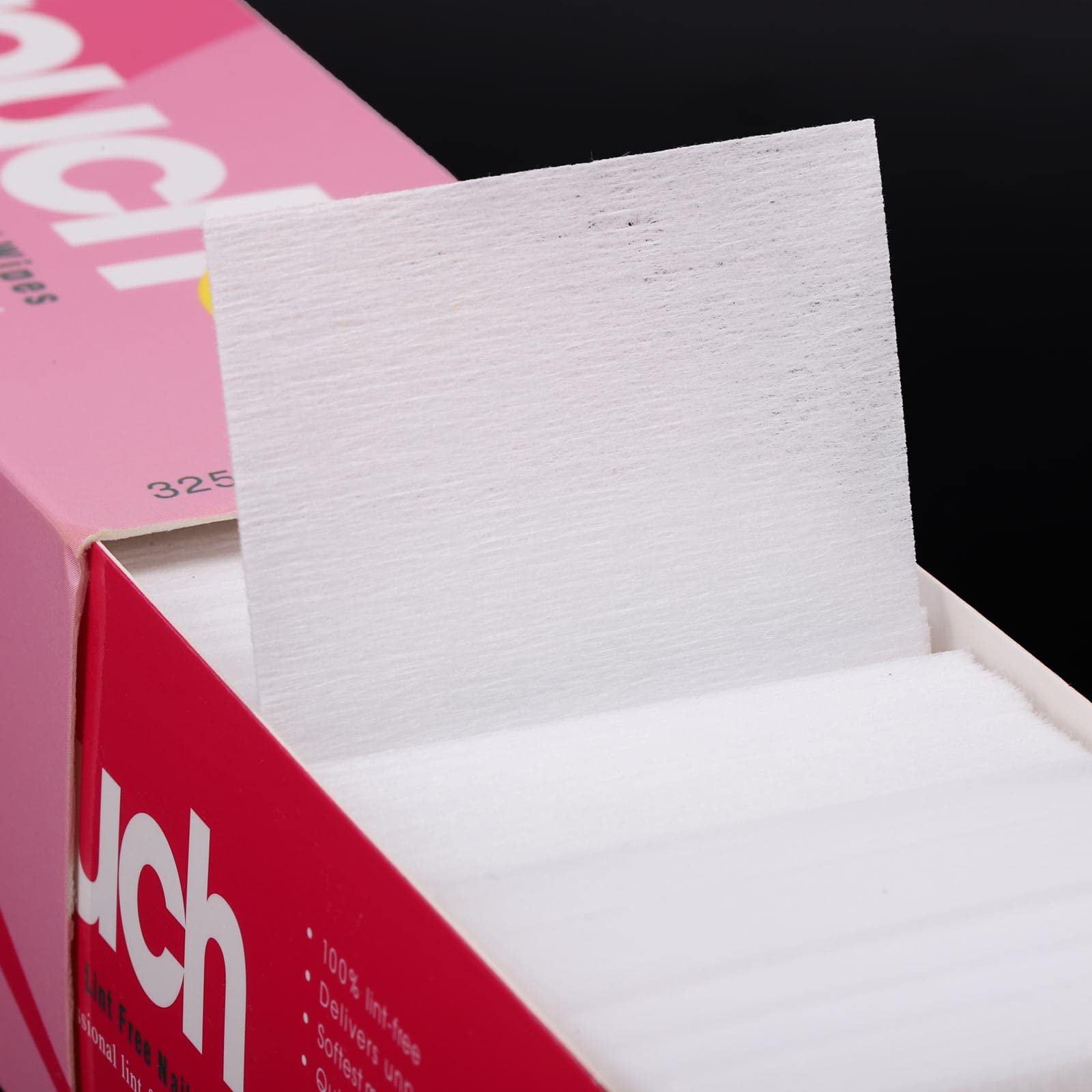 Tbestmax lint-free nail wipes close-up with soft surface for gentle gel cleanup.