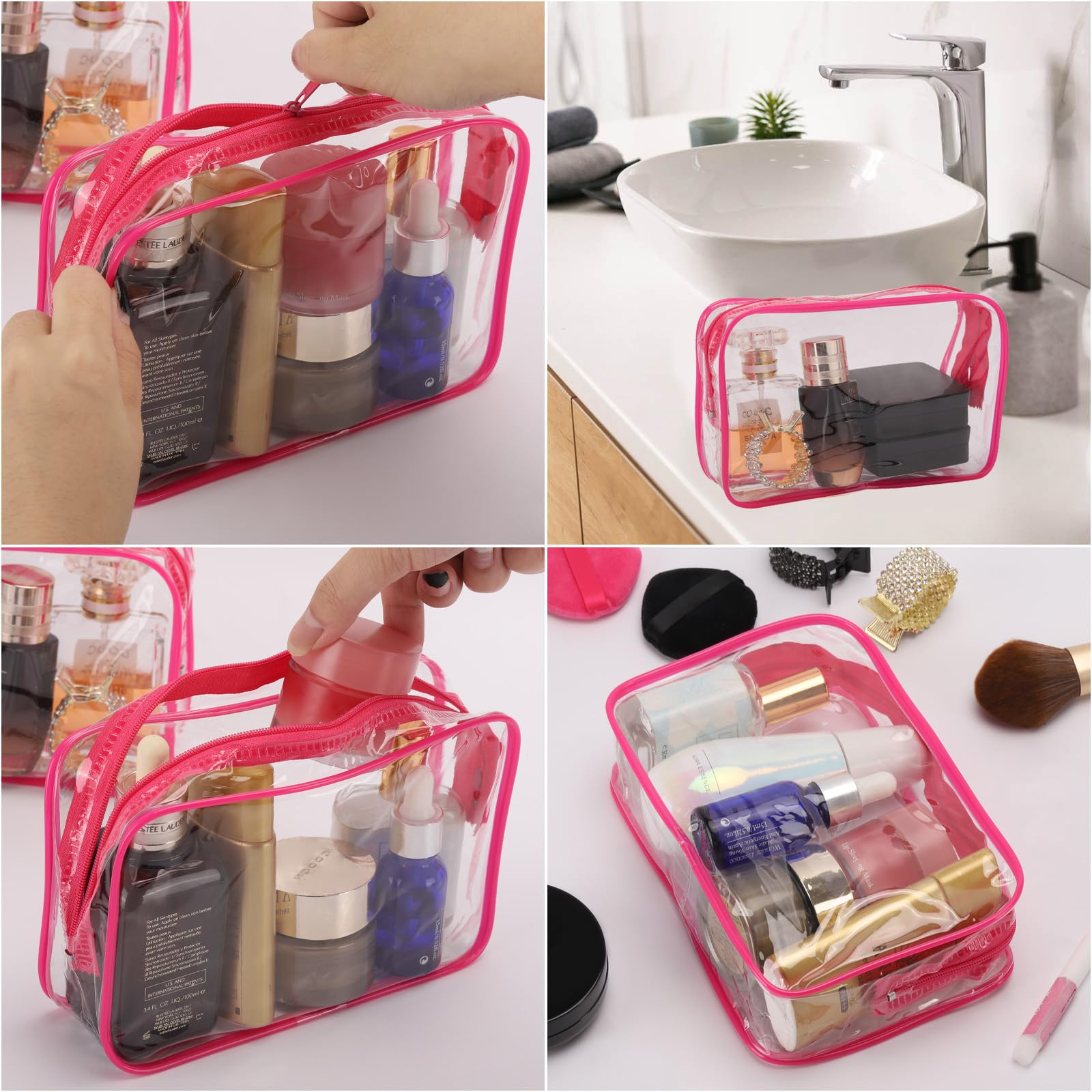 Tbestmax rose-red cosmetic bag color swatch highlights vibrant tone.
