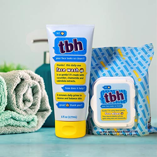 TBH Kids Gentle Gel Face Wash chamomile-infusion closeup highlights soothing chamomile.