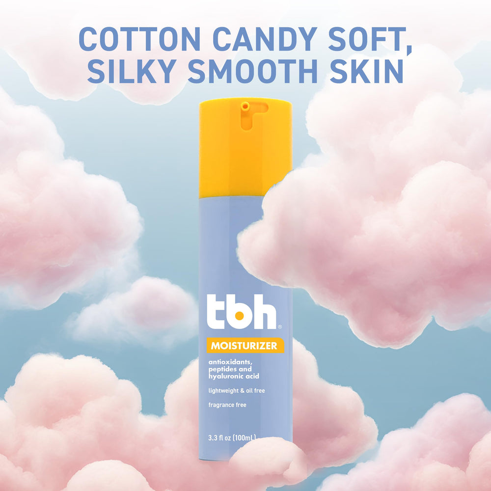 TBH Kids ingredient panel highlights vitamin C and hyaluronic acid for hydration.