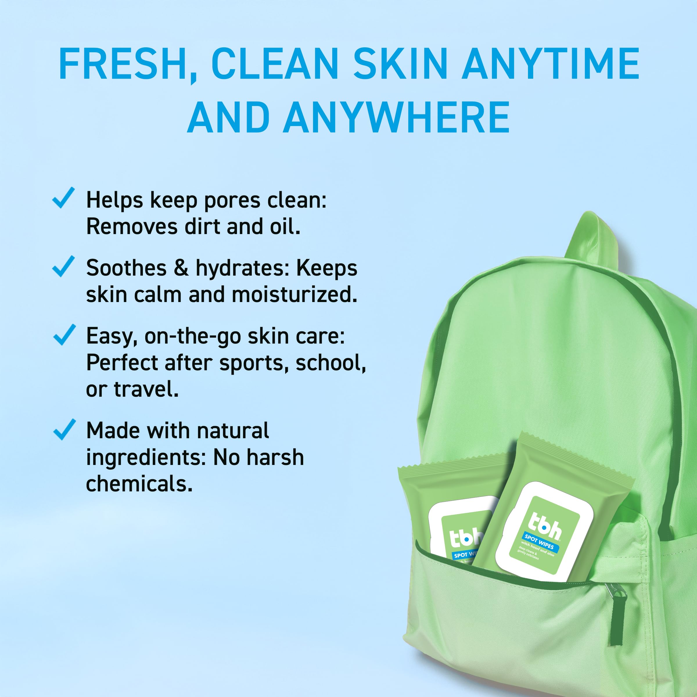 TBH Kids Spot Face Wipes closeup showing ultra-soft cloth texture