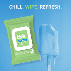 TBH Kids Spot Face Wipes in use with refreshing cleanse