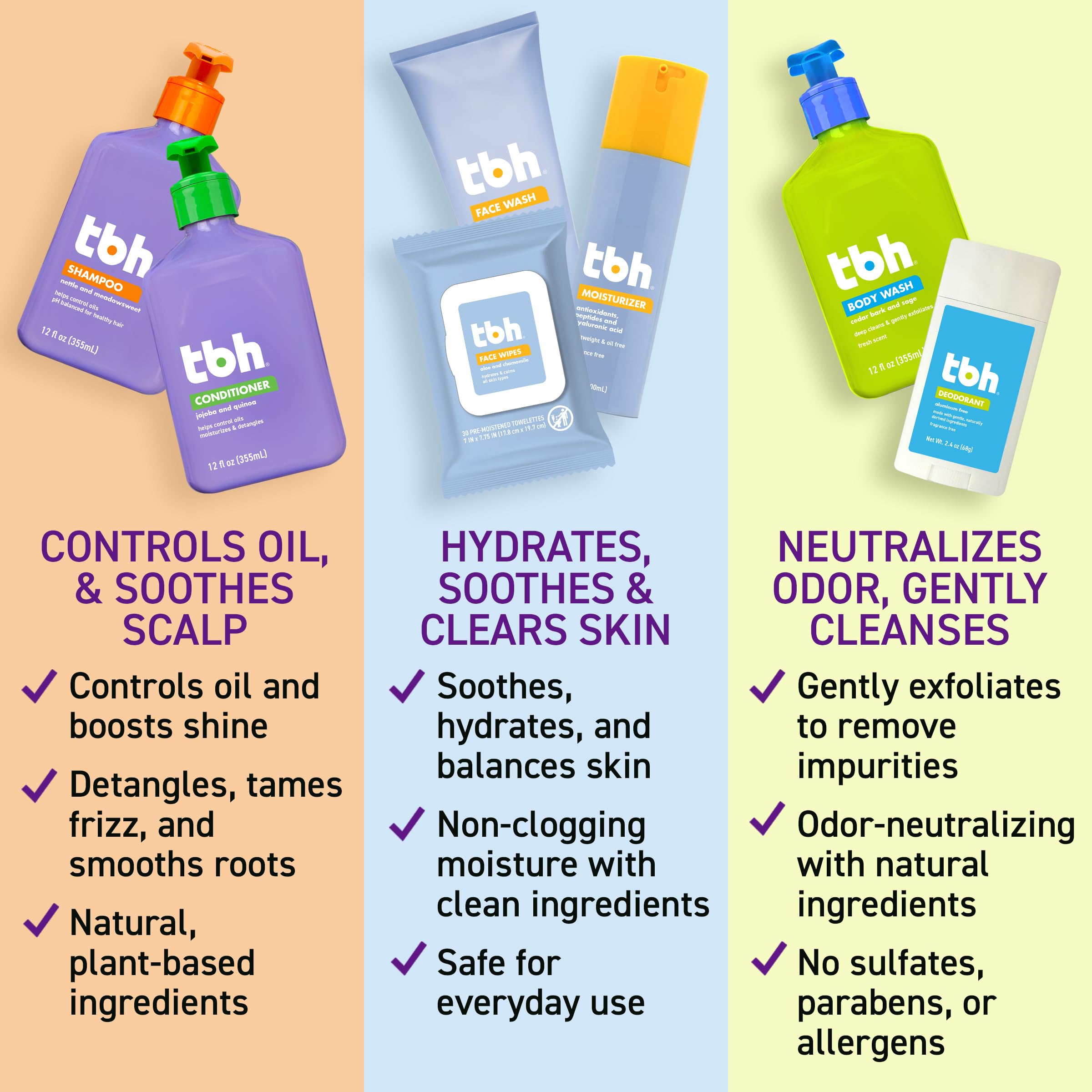 TBH Kids Body Wash pump bottle, soft lather for gentle skin cleansing.