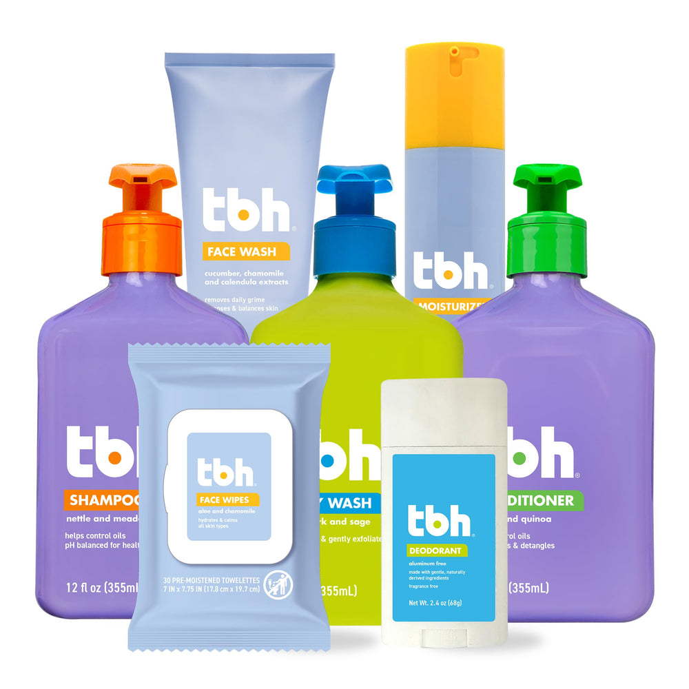TBH Kids Shampoo bottle, gentle cleansing for school mornings.