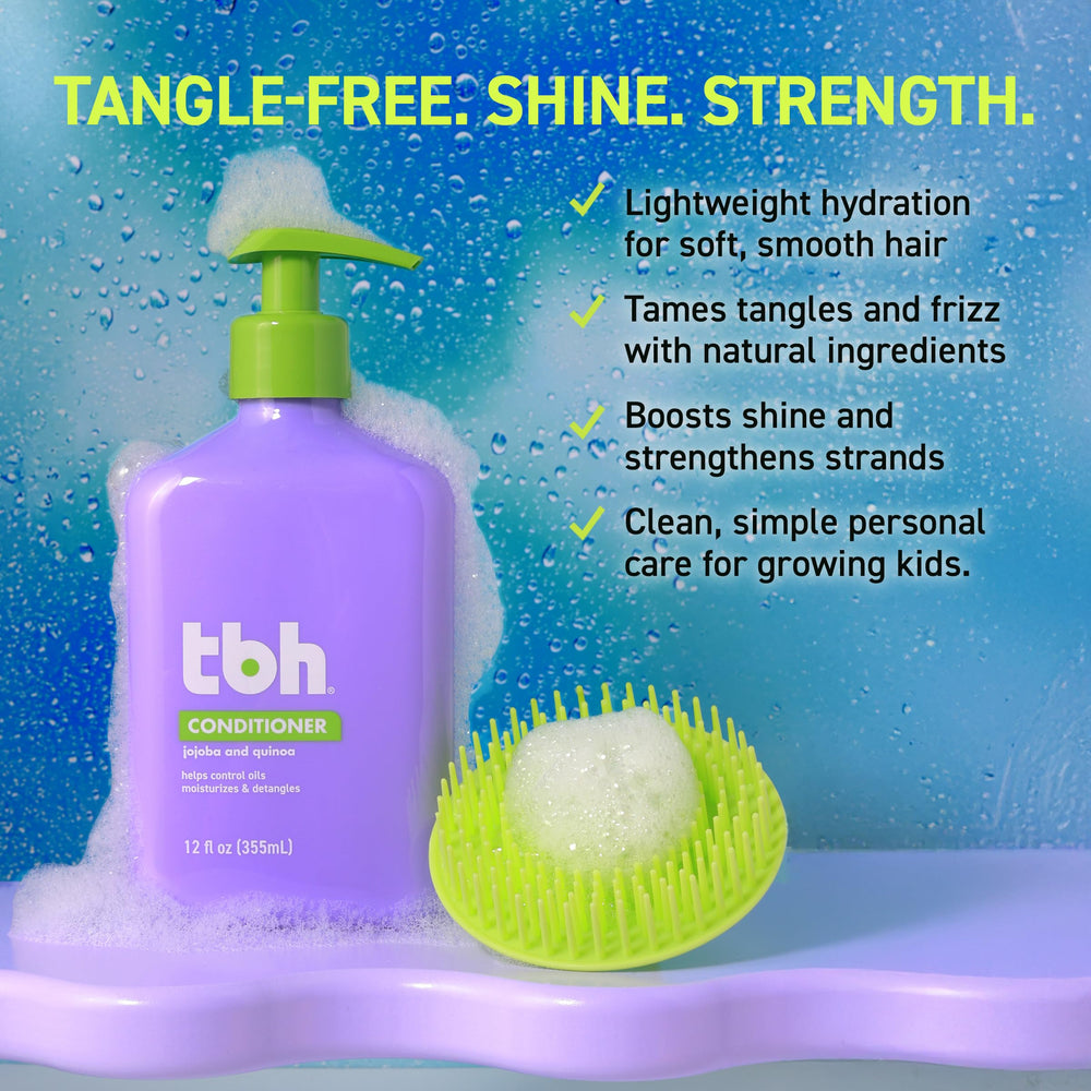 TBH teen-kids conditioner-apply-rinse captures smooth detangle routine after school