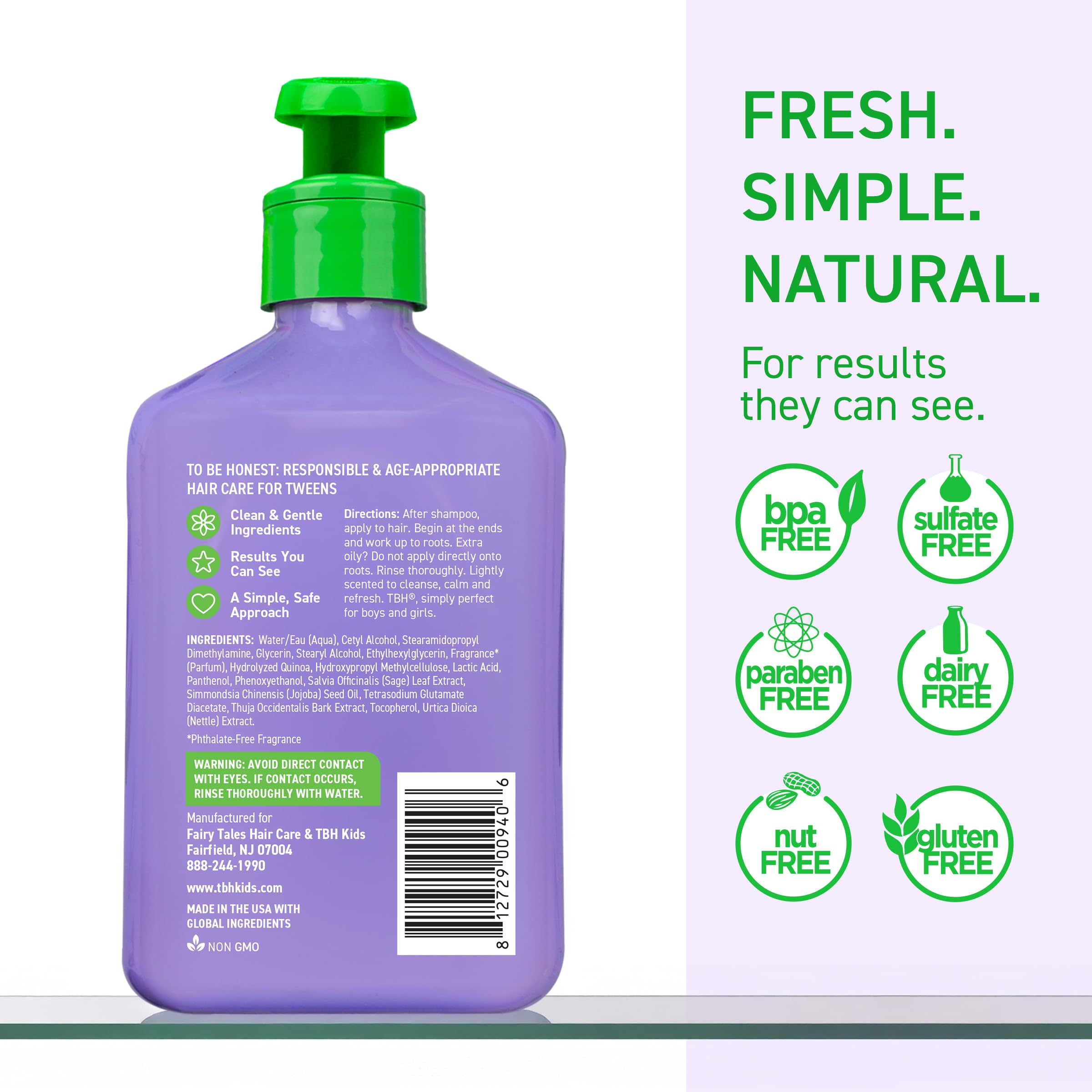 TBH teen-kids conditioner-cream-texture shows silky finish and frizz control in use
