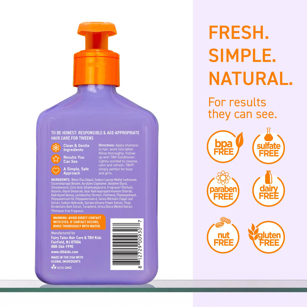 TBH Teen & Kids Shampoo lather closeup highlights creamy texture and detangling