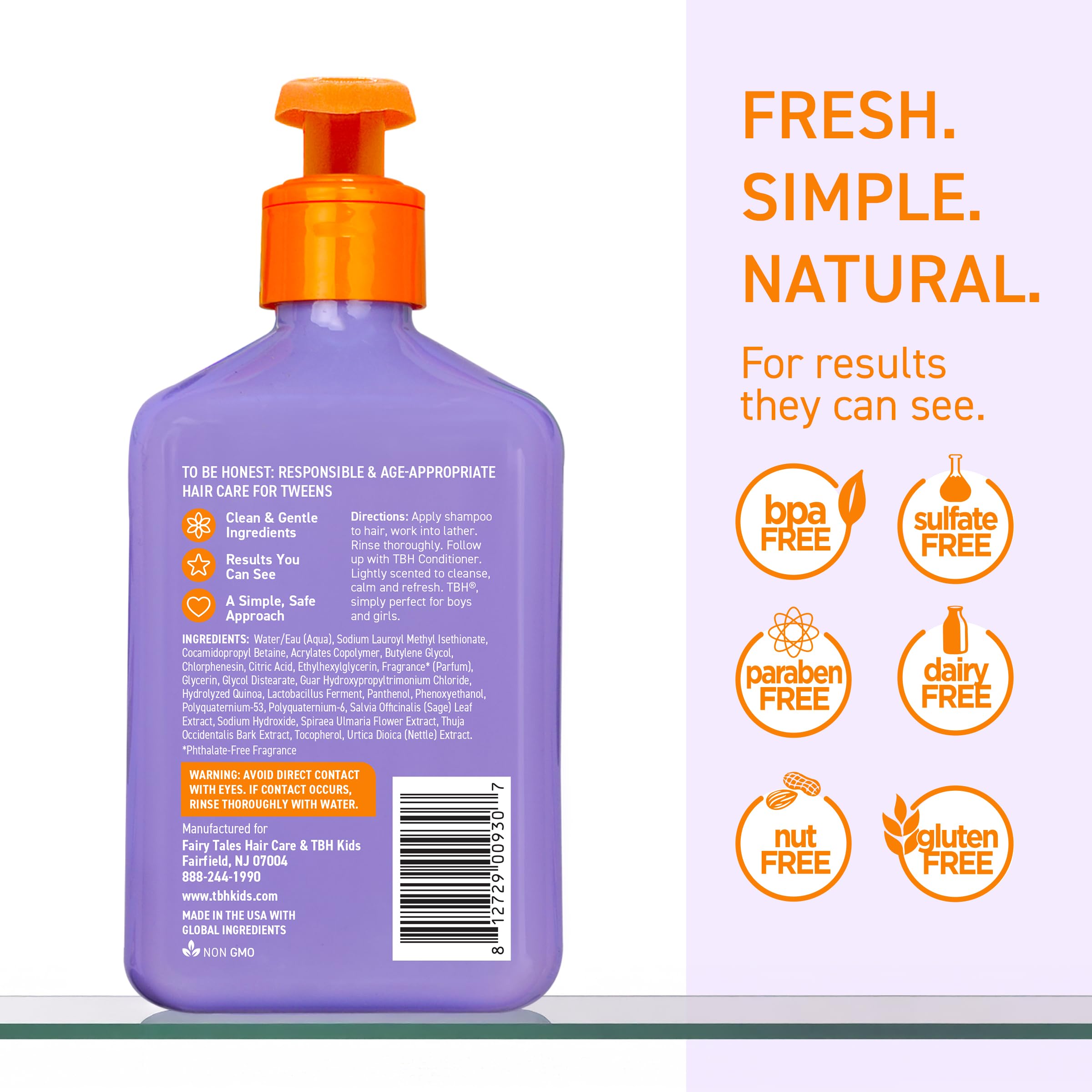 TBH Teen & Kids Shampoo lather closeup demonstrating creamy texture and lightweight cleansing.