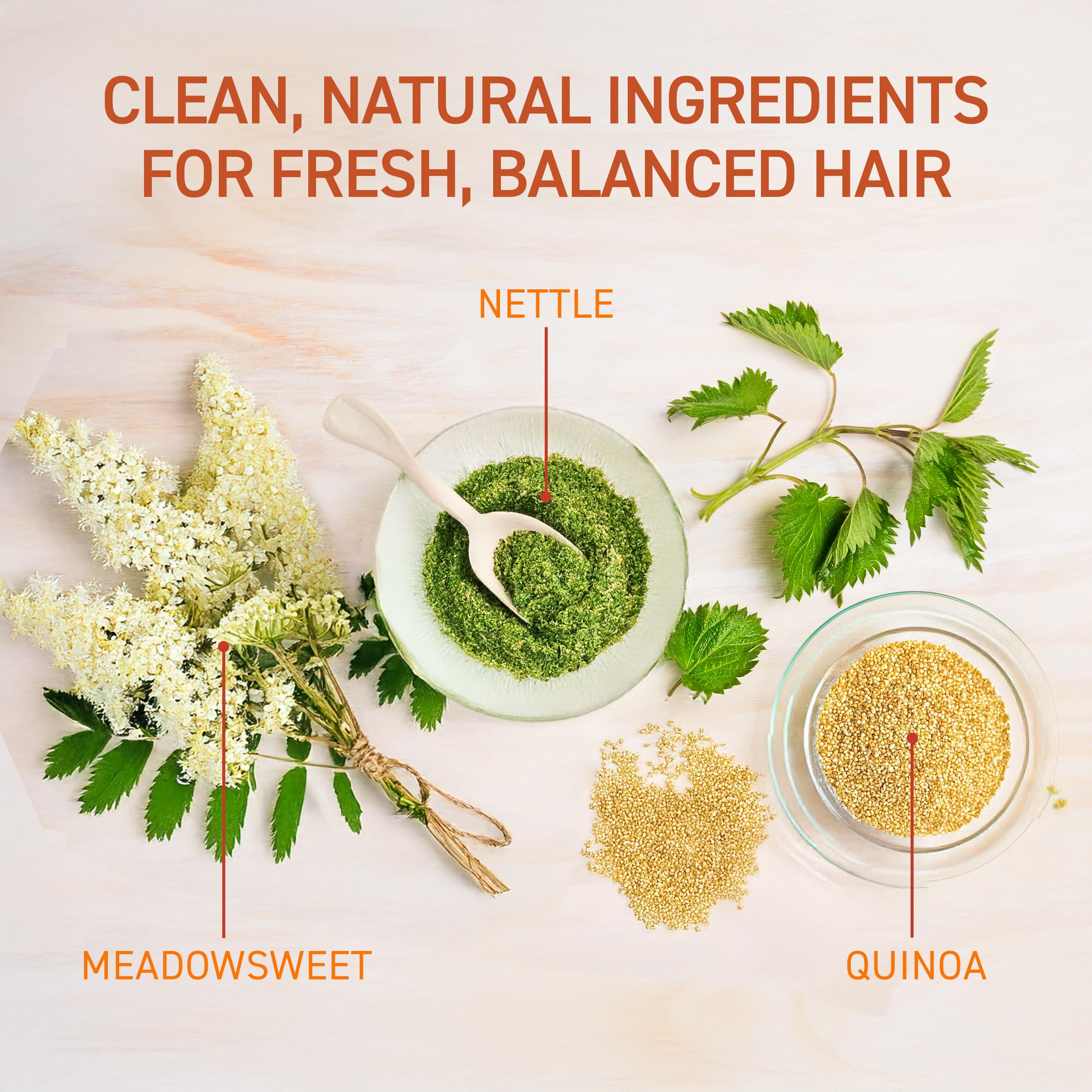 TBH Teen & Kids Shampoo natural ingredients nettle and meadowsweet promoted for balanced scalp.
