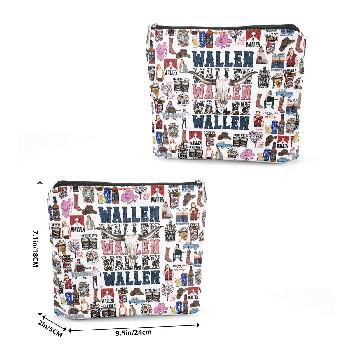 TBT canvas makeup bag vintage pattern emphasizes style and personal taste.