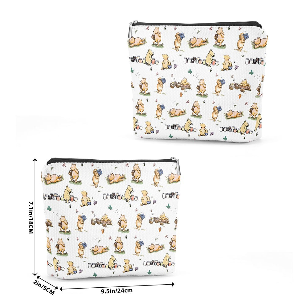 TBT Cartoon Bear canvas close-up emphasizes high-quality fabric and print.