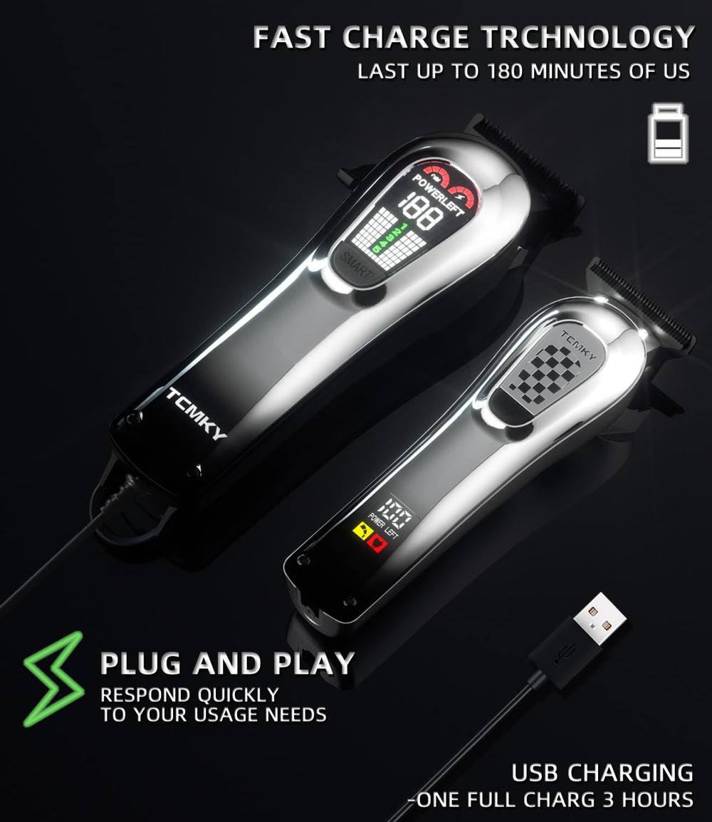 TCMKY hair clipper LED light shows precise trimming in dim environments