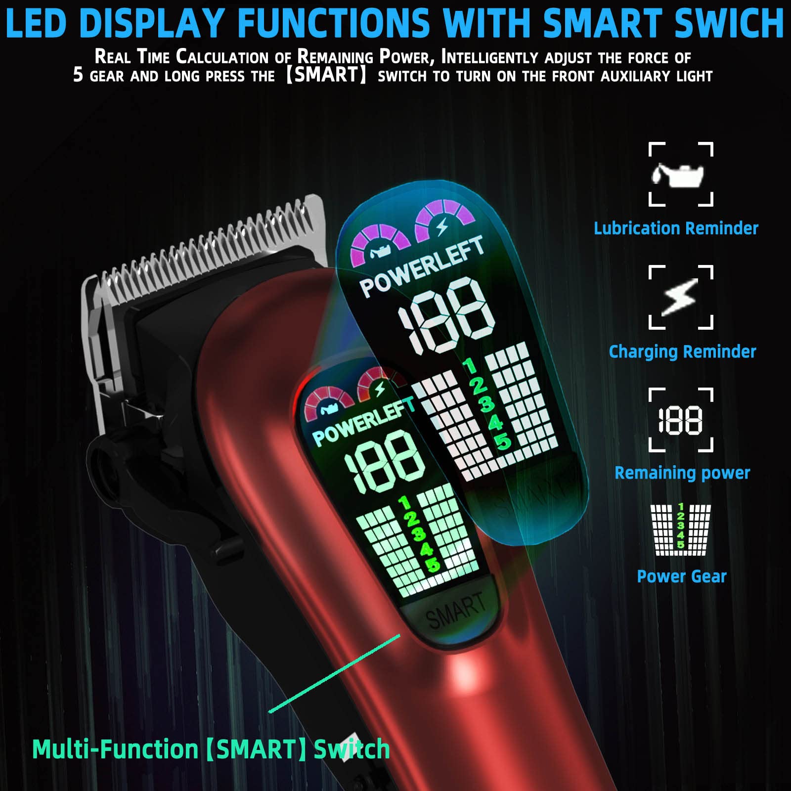 TCMKY hair clippers low-noise rotary motor enables quiet family grooming.
