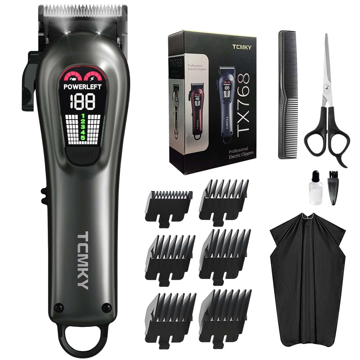 TCMKY hair clippers silver body for precision home grooming