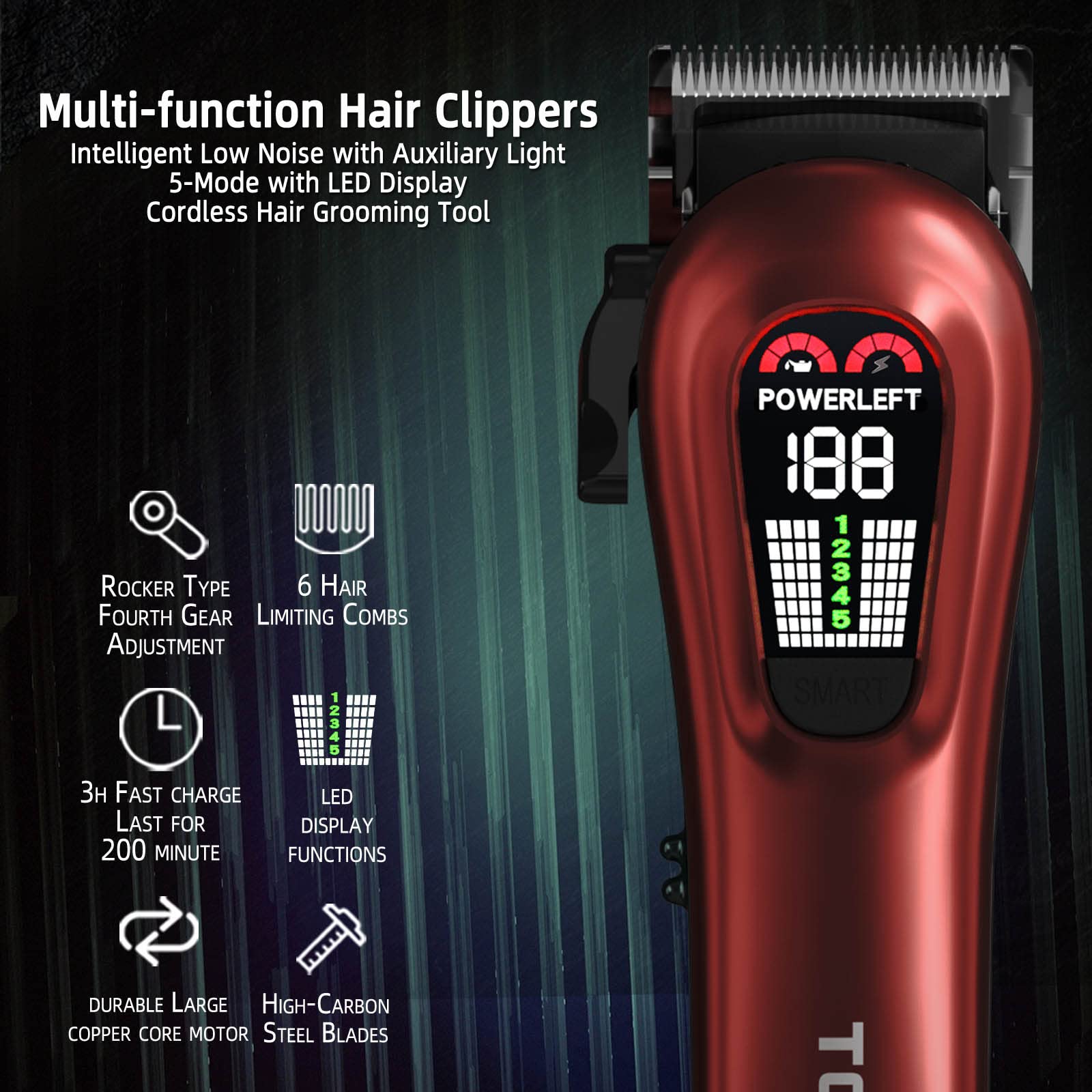 TCMKY professional clippers with precision blade deliver close, smooth trims.