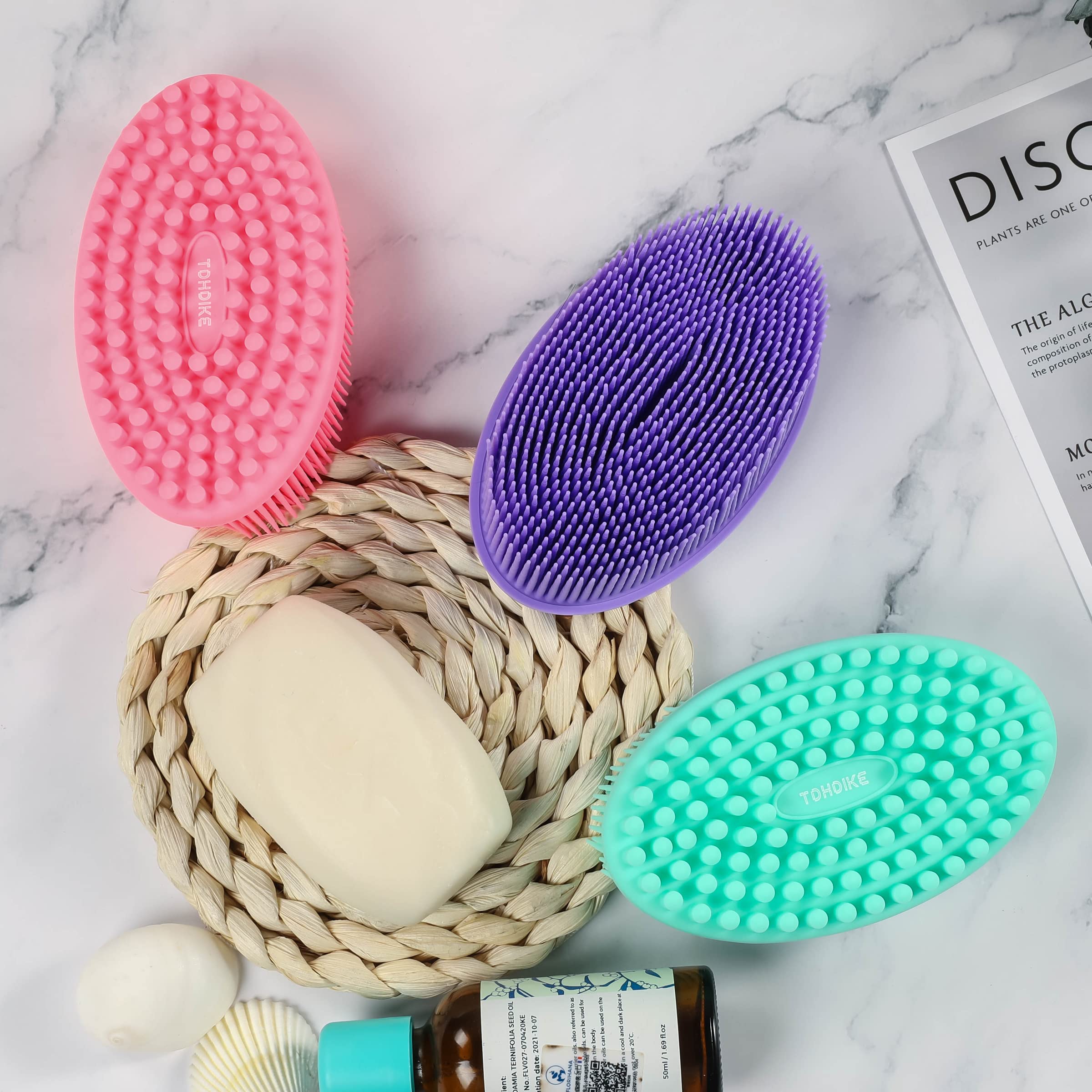TDHDIKE lufa de silicona, doble cara para exfoliar y masajear.
