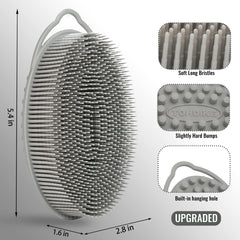 TDHDIKE silicone body scrubber set close-up of black gray blue colors