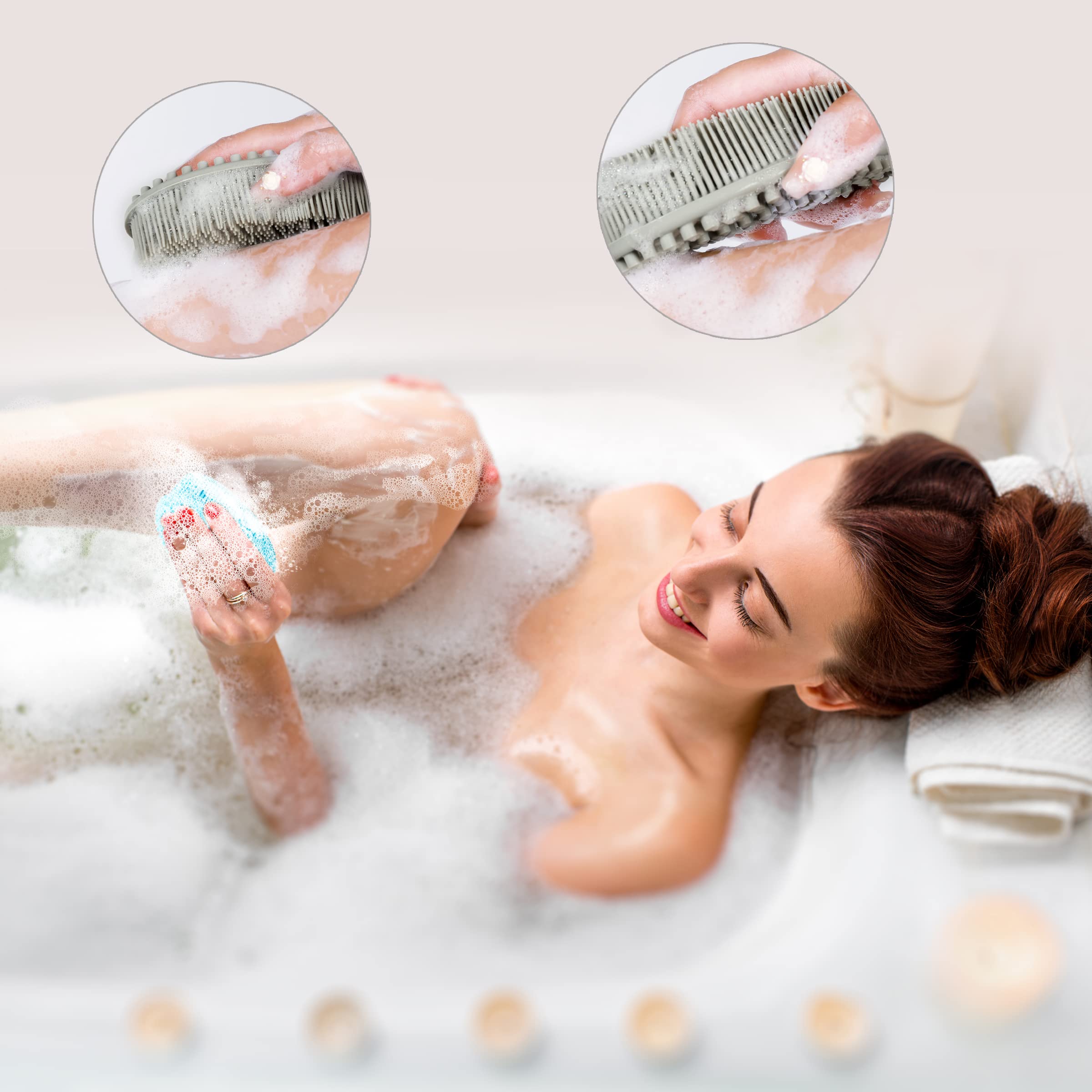 TDHDIKE silicone body scrubber close-up bristles highlighting gentle exfoliation
