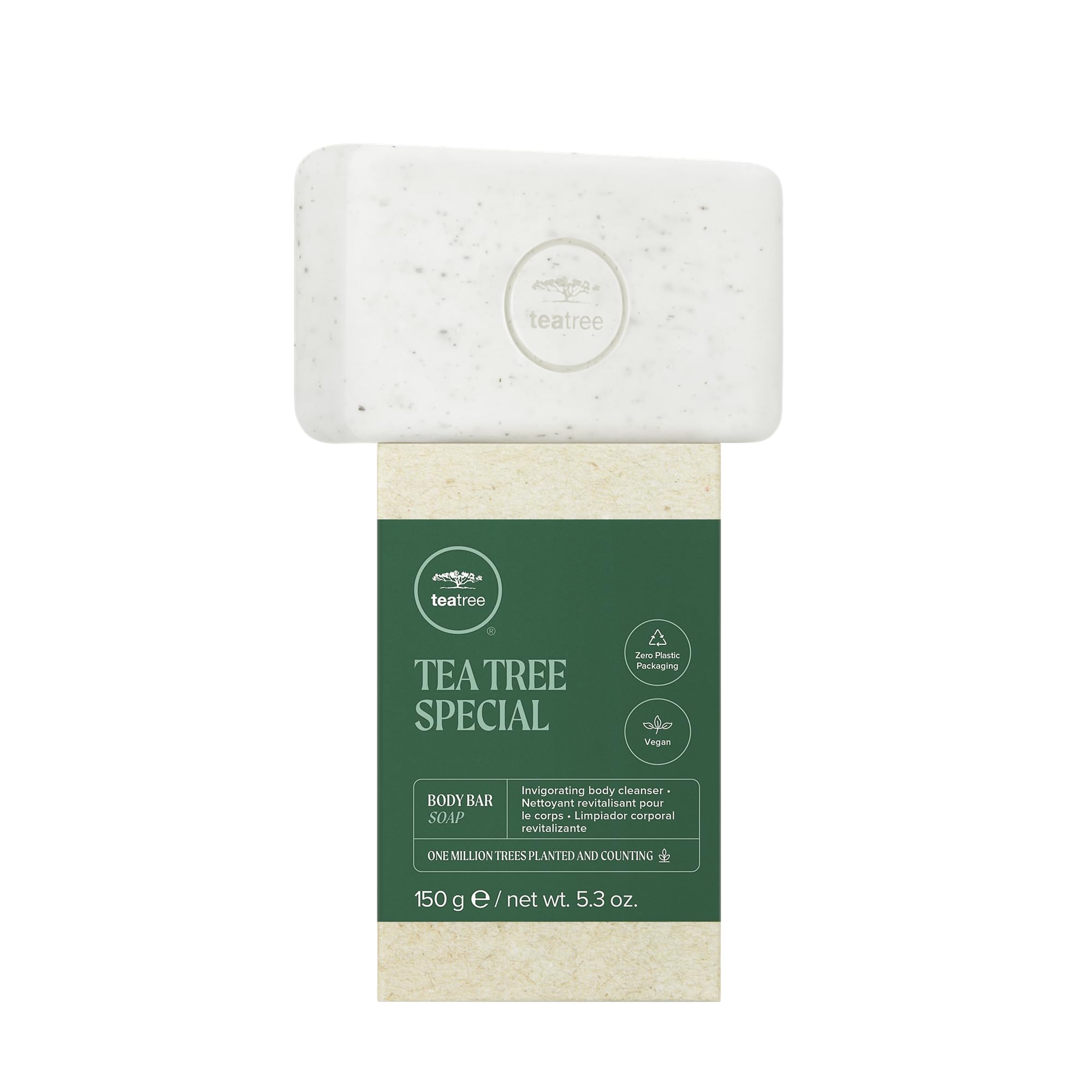 Tea Tree Body Bar Soap lather close-up for a refreshing cleanse.