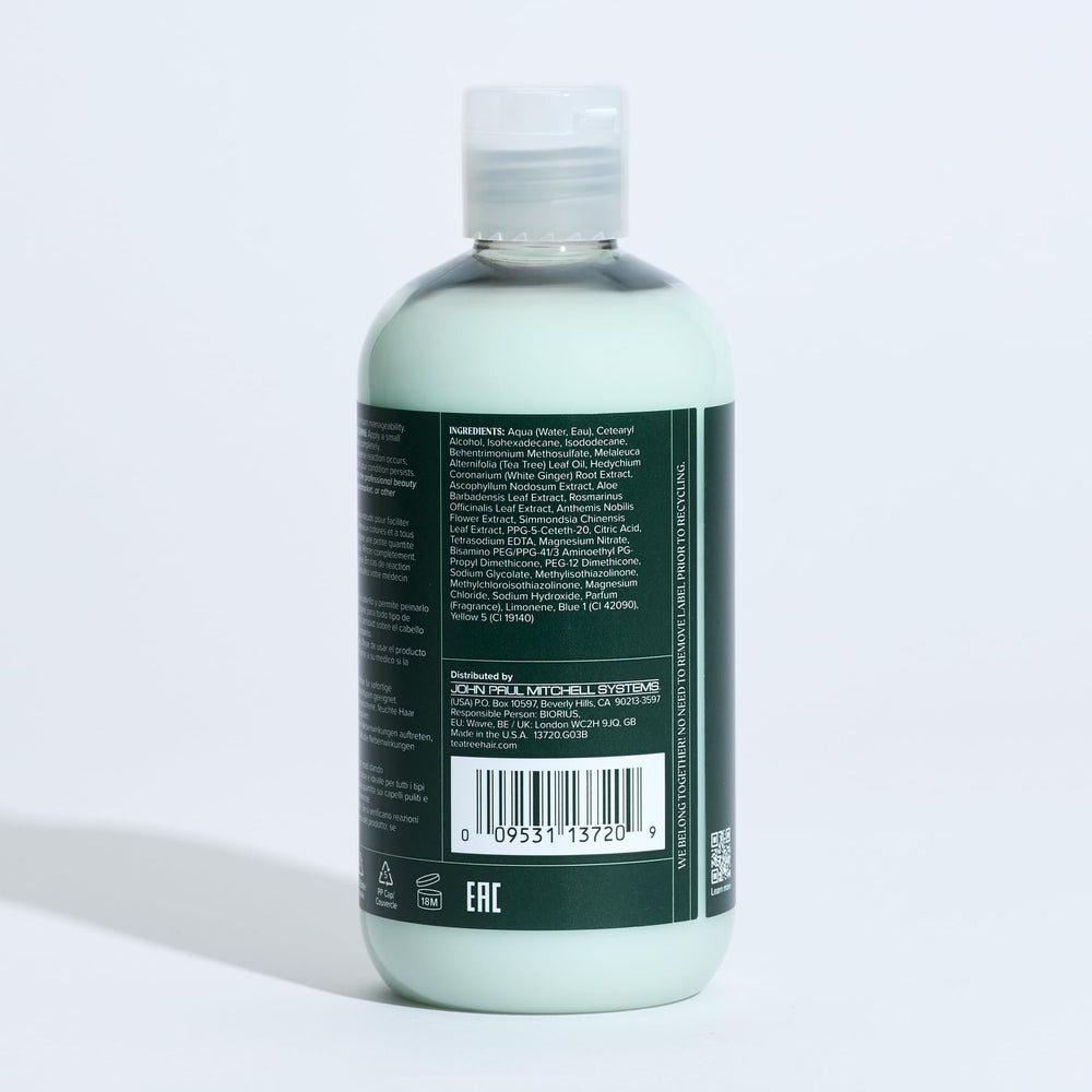 Tea Tree Special Conditioner routine-use image implies easy application and quick detangling.