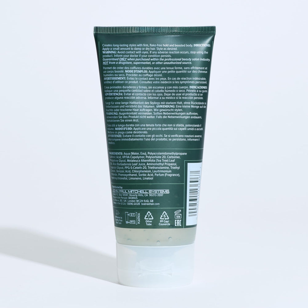 Tea Tree Firm Hold Gel faux hawk styling with defined lift and momentum