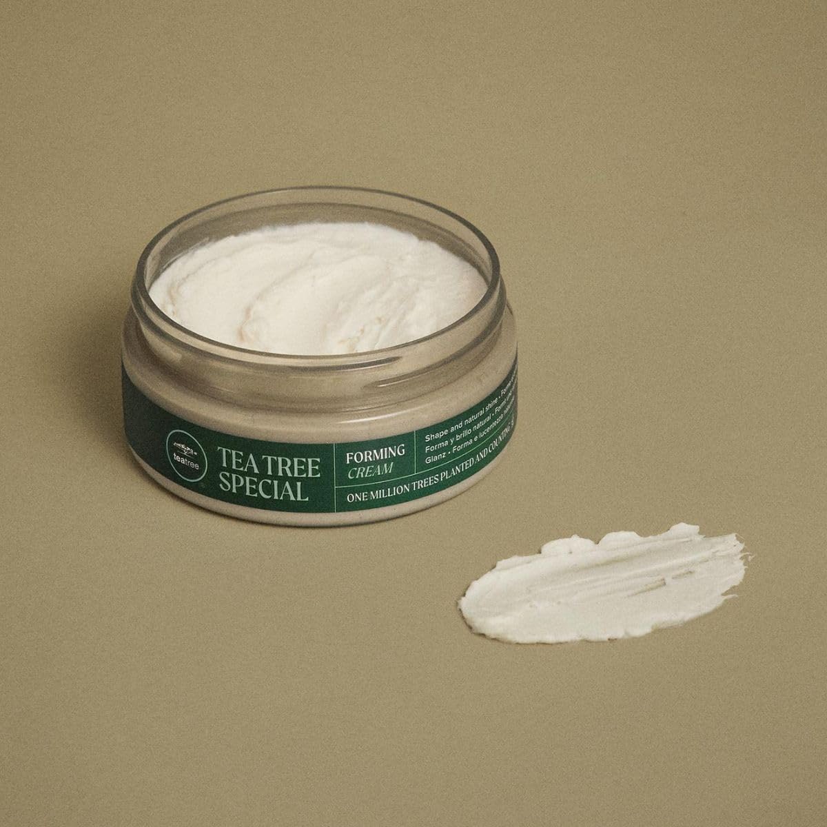 Tea Tree Forming Cream applied to short hair for lived-in style.