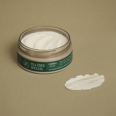 Tea Tree Forming Cream applied to short hair for lived-in style.