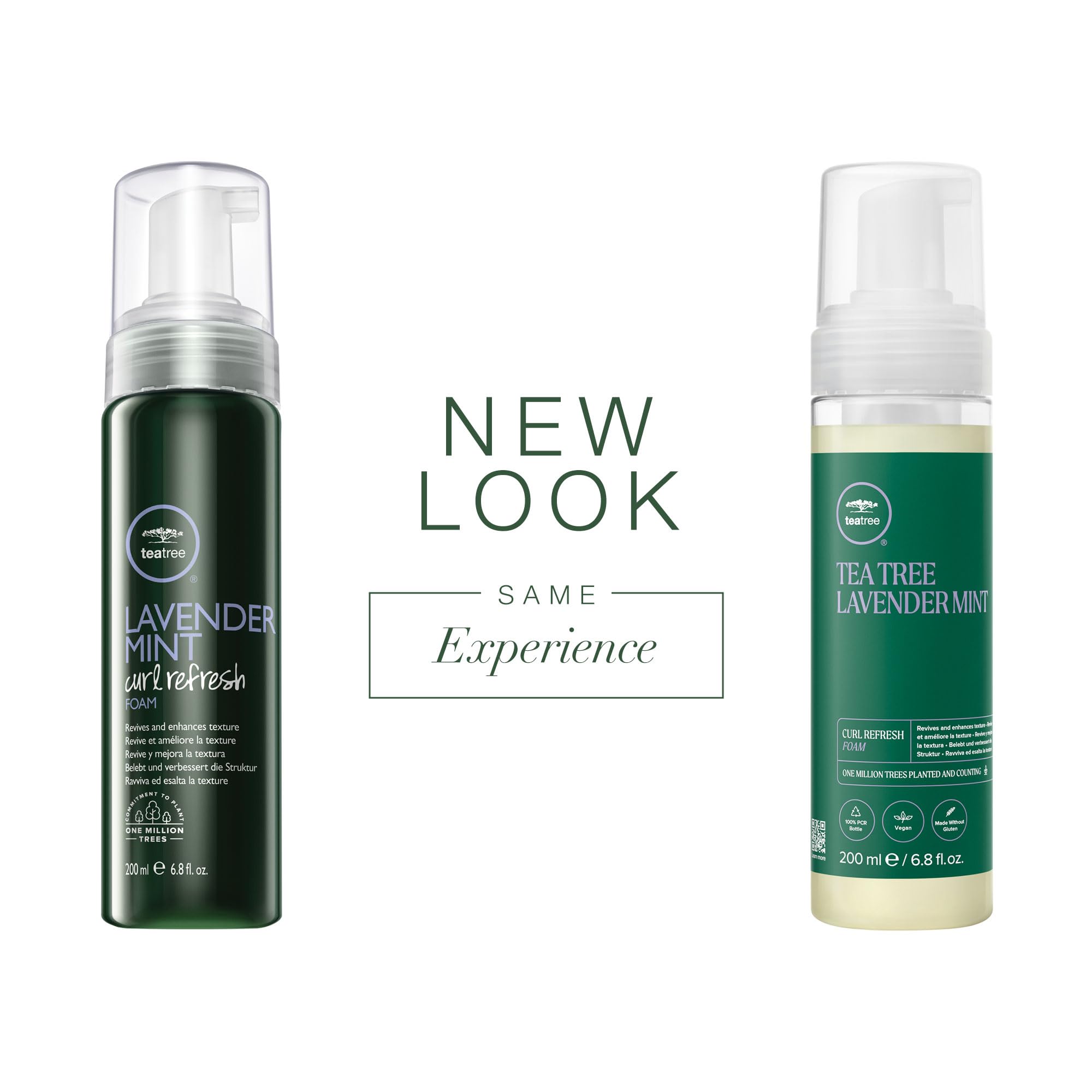Tea Tree Lavender Mint Curl Refresh Foam being applied for quick curl revival