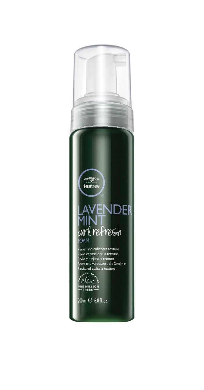 Tea Tree Lavender Mint Curl Refresh Foam bottle—refresh curls between washes