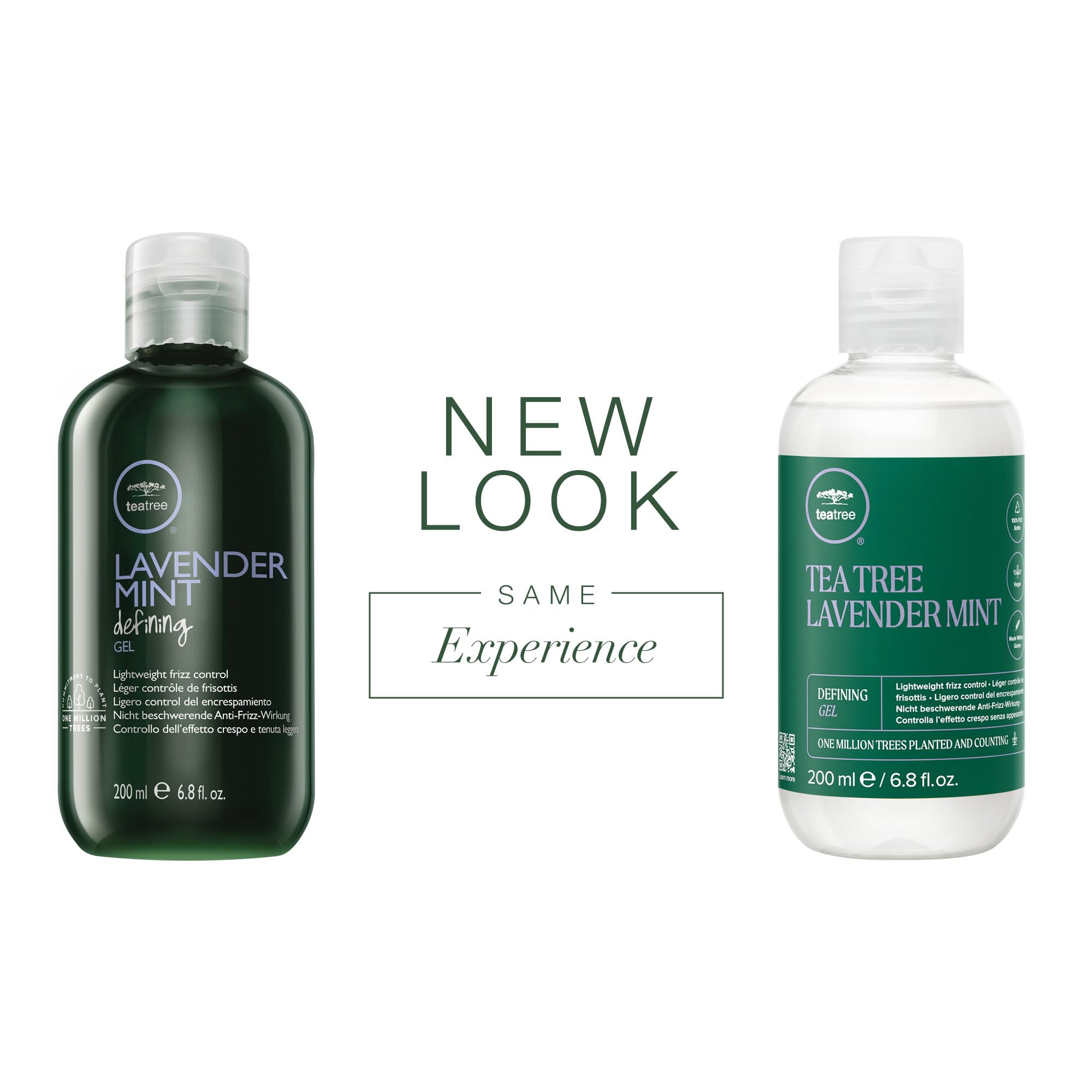 Tea Tree Lavender Mint Defining Gel being scrunched to reveal defined curls and shine.