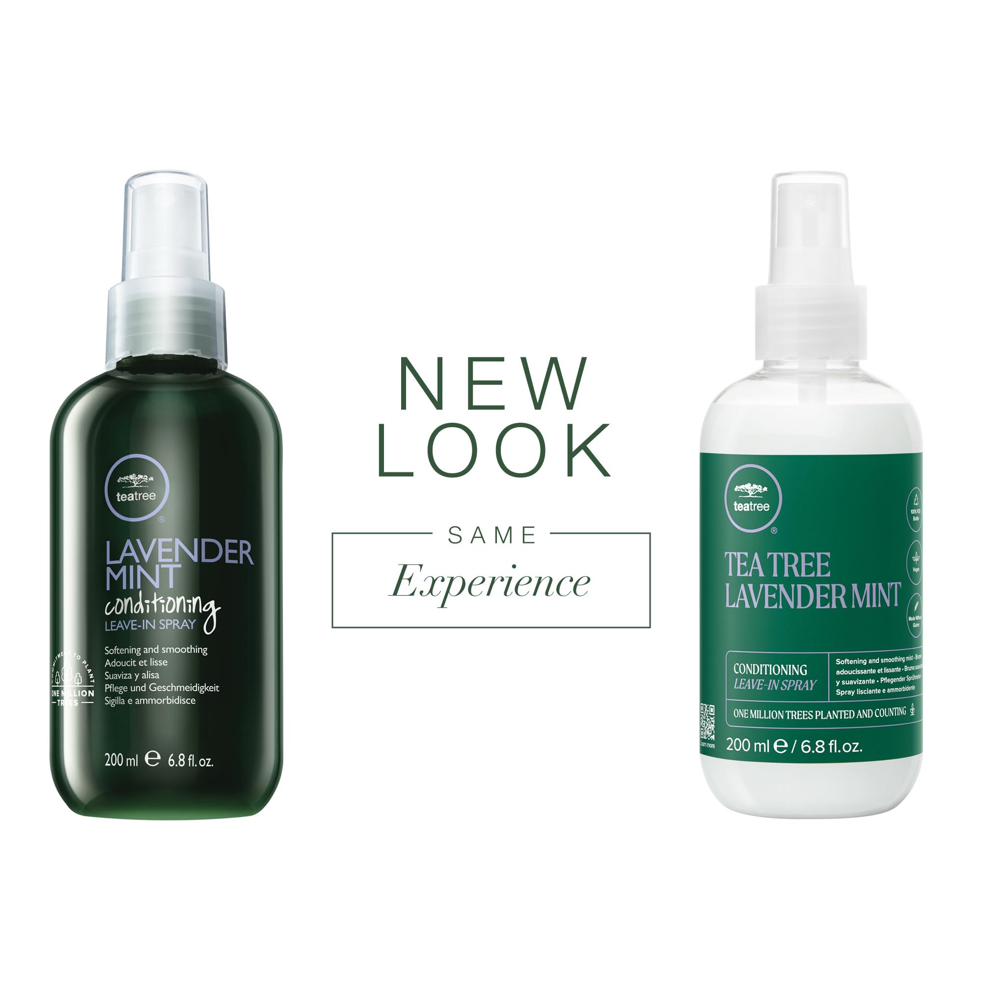 Tea Tree Lavender Mint Conditioning Leave-In Spray ingredients showcase lavender, mint, and panthenol for moisture.