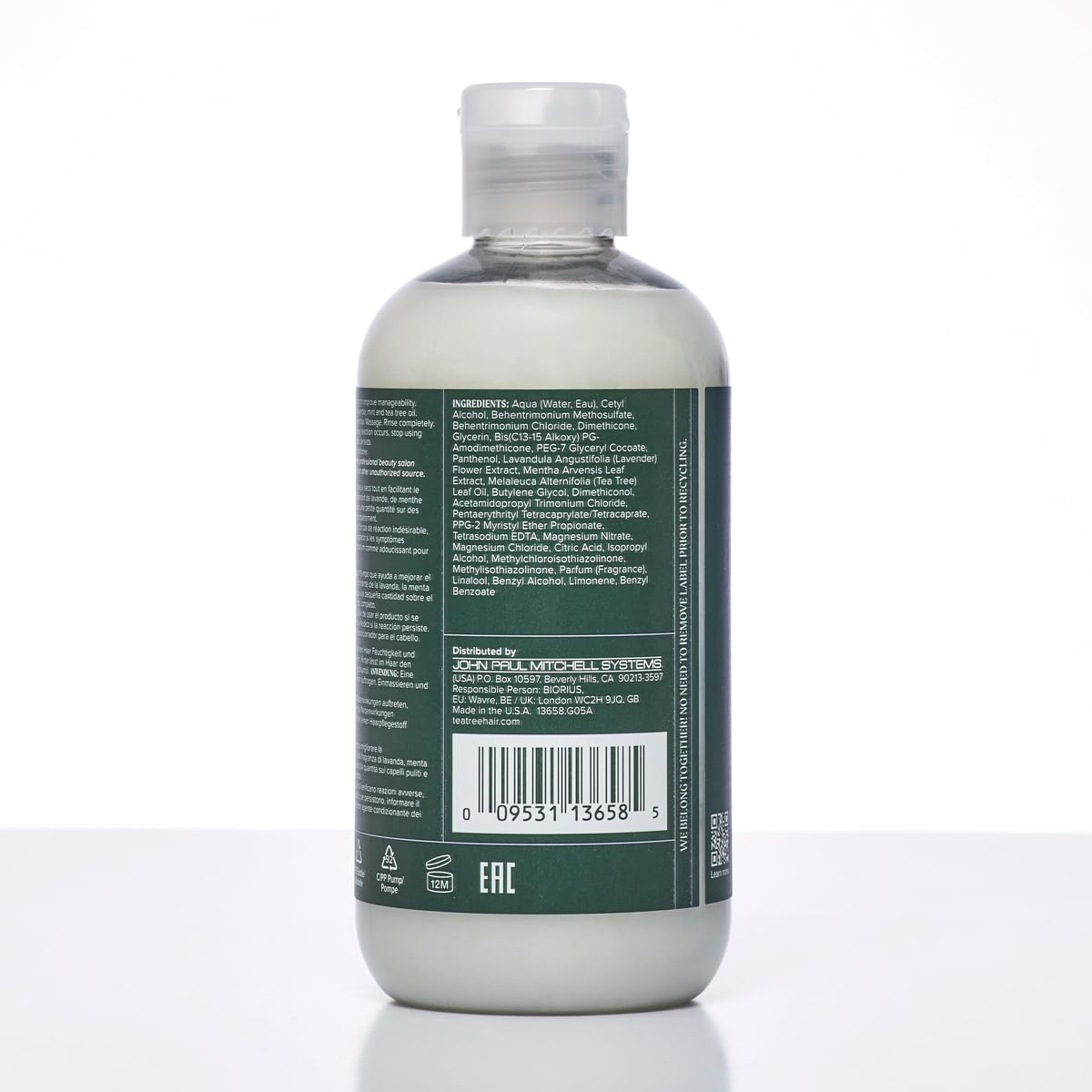 Tea Tree Lavender Mint Moisturizing Conditioner packaging communicates salon-quality care