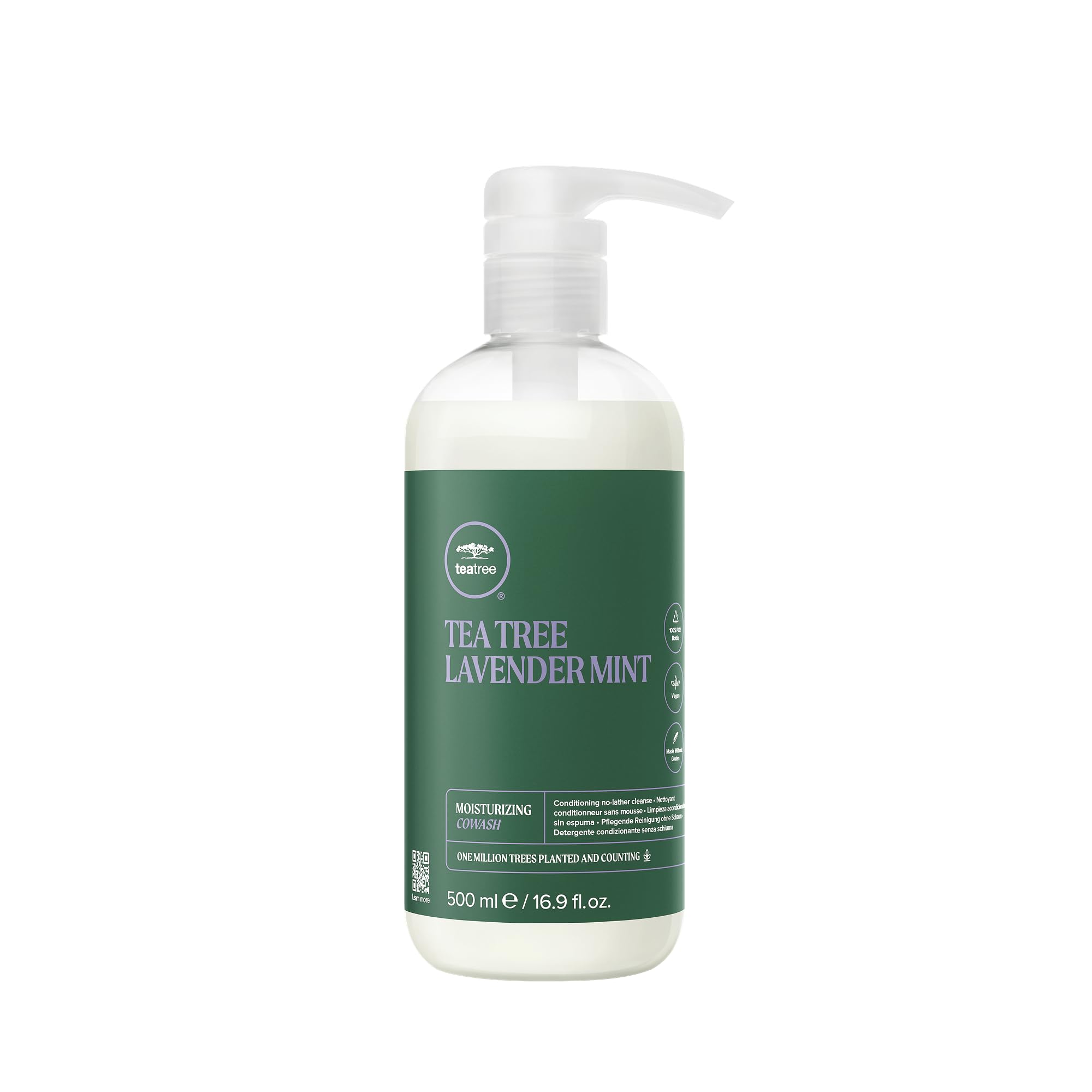 Tea Tree Lavender Mint Moisturizing Cowash bottle demonstrates a hydrating formula for coarse hair