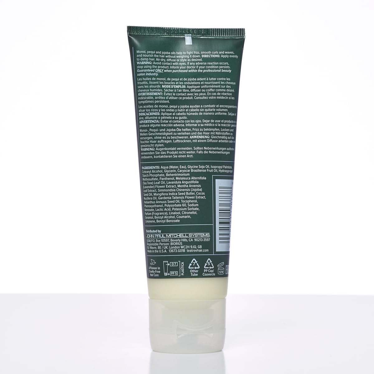 Tea Tree Lavender Mint Taming Cream ingredients oil blend infographic.