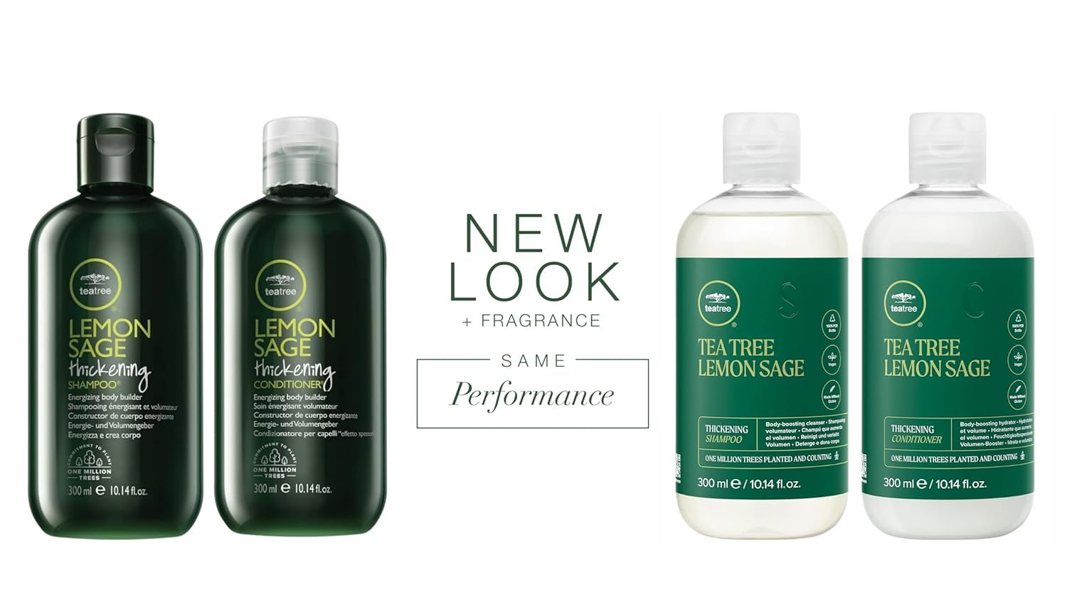 Tea Tree Lemon Sage Thickening Conditioner bottle detangles and adds lift.