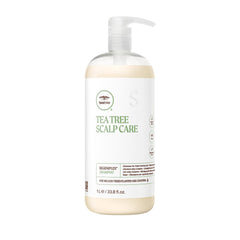 Tea Tree Regeniplex Shampoo bottle on sink highlights color-safe thinning hair benefits