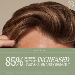 Tea Tree Scalp Care Regeniplex Shampoo rich lather suggests gentle cleanse for thinning hair.