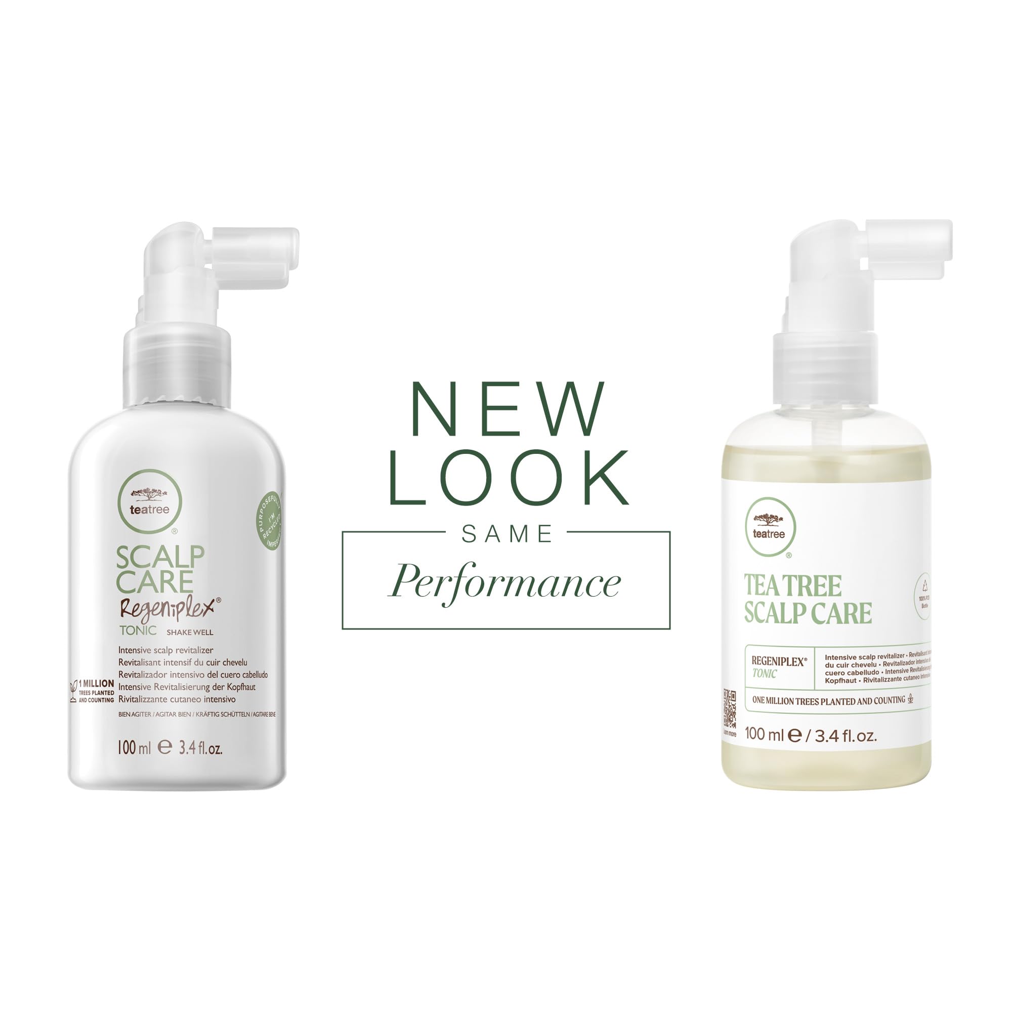 Tea Tree Regeniplex tonic packaging-update note signals new design and eco-conscious packaging.