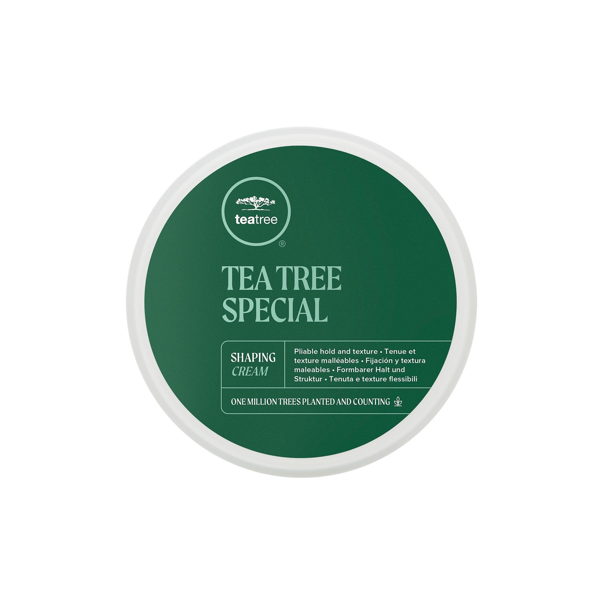 Tea Tree Shaping Cream bottle pour shows easy application for long lasting hold