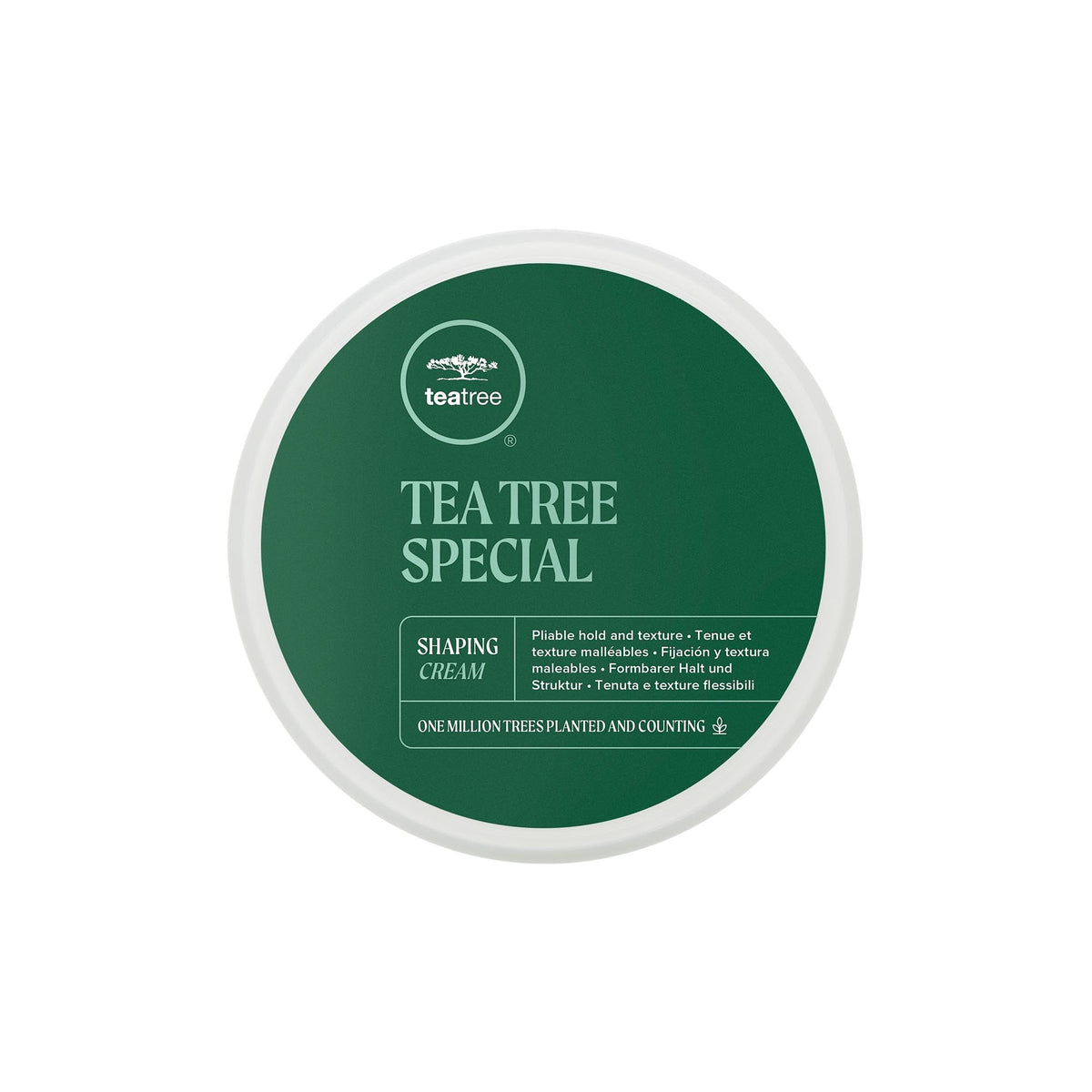 Tea Tree Shaping Cream bottle pour shows easy application for long lasting hold
