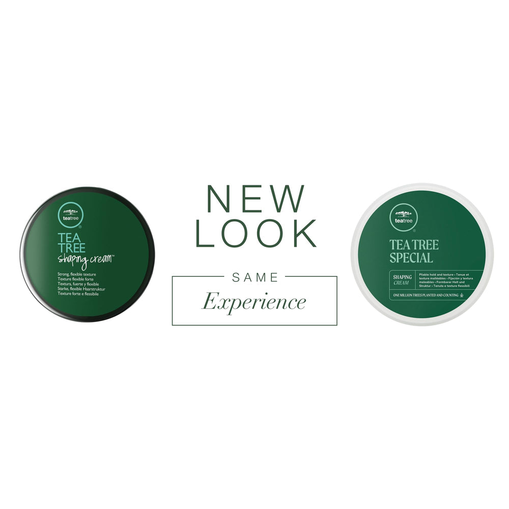Tea Tree Shaping Cream close-up reveals mesh-like fibers that define and separate hair