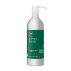 Tea Tree Special aluminum bottle front shows durable packaging for all hair types