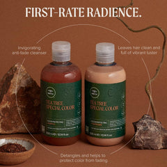 Tea Tree Special Color Shampoo lather close-up showing cleansing action